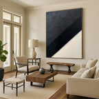 Black - Gray Textured Weave Abstract Painting with Industrial Chic WINK215