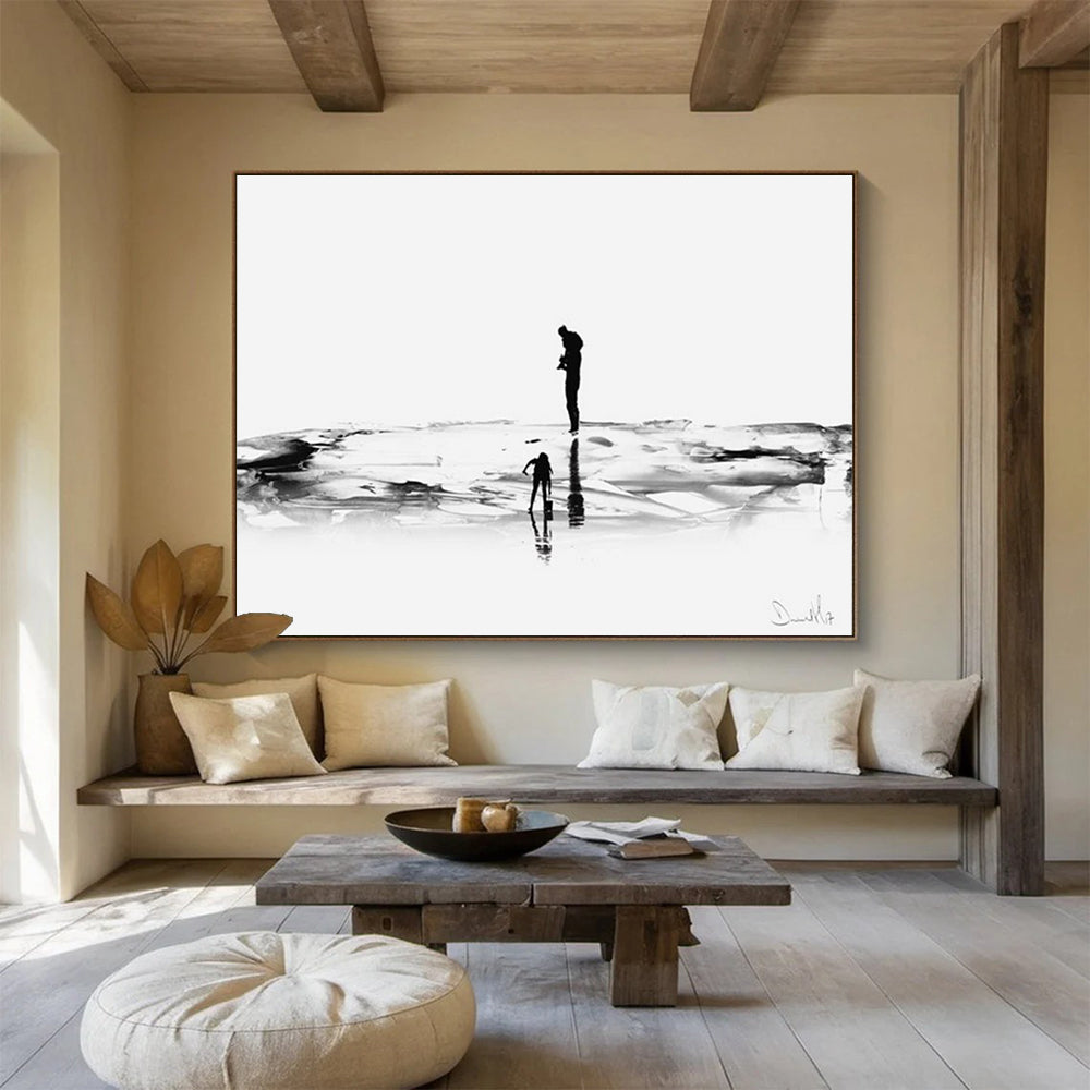 Silhouette on Ice Abstract Painting for Reflective Spaces YHT114
