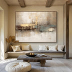 Earth - Toned Abstract Painting for Timeless Interiors YHT069