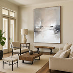 Serene Monochrome Sailboats Abstract Painting for Calm Spaces GAB0671
