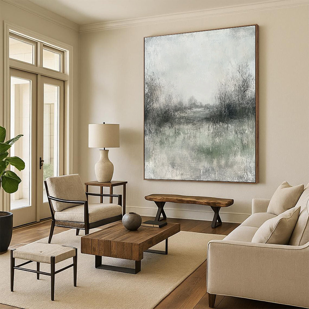 Misty Landscape Abstraction Painting with Ethereal Atmosphere WINK162