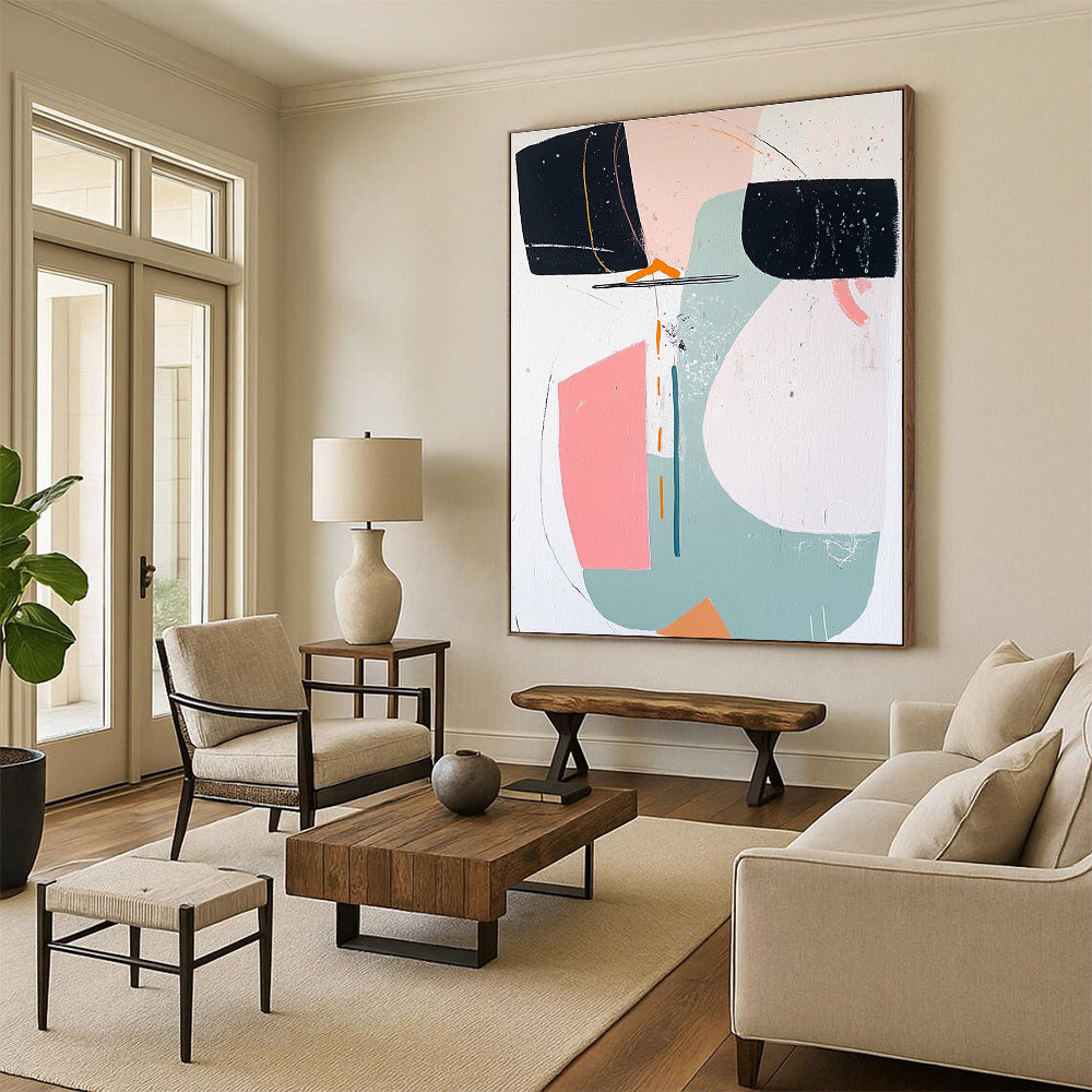 Pastel Geometric Abstract Painting for Charming Boutiques GAB1089