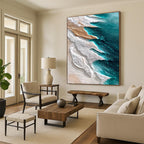 Aerial Blue and White Textures Abstract Painting of Natural Patterns GAB0151