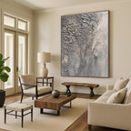 Textured Grey Complexity Abstract Painting of Intricate Surfaces GAB0088