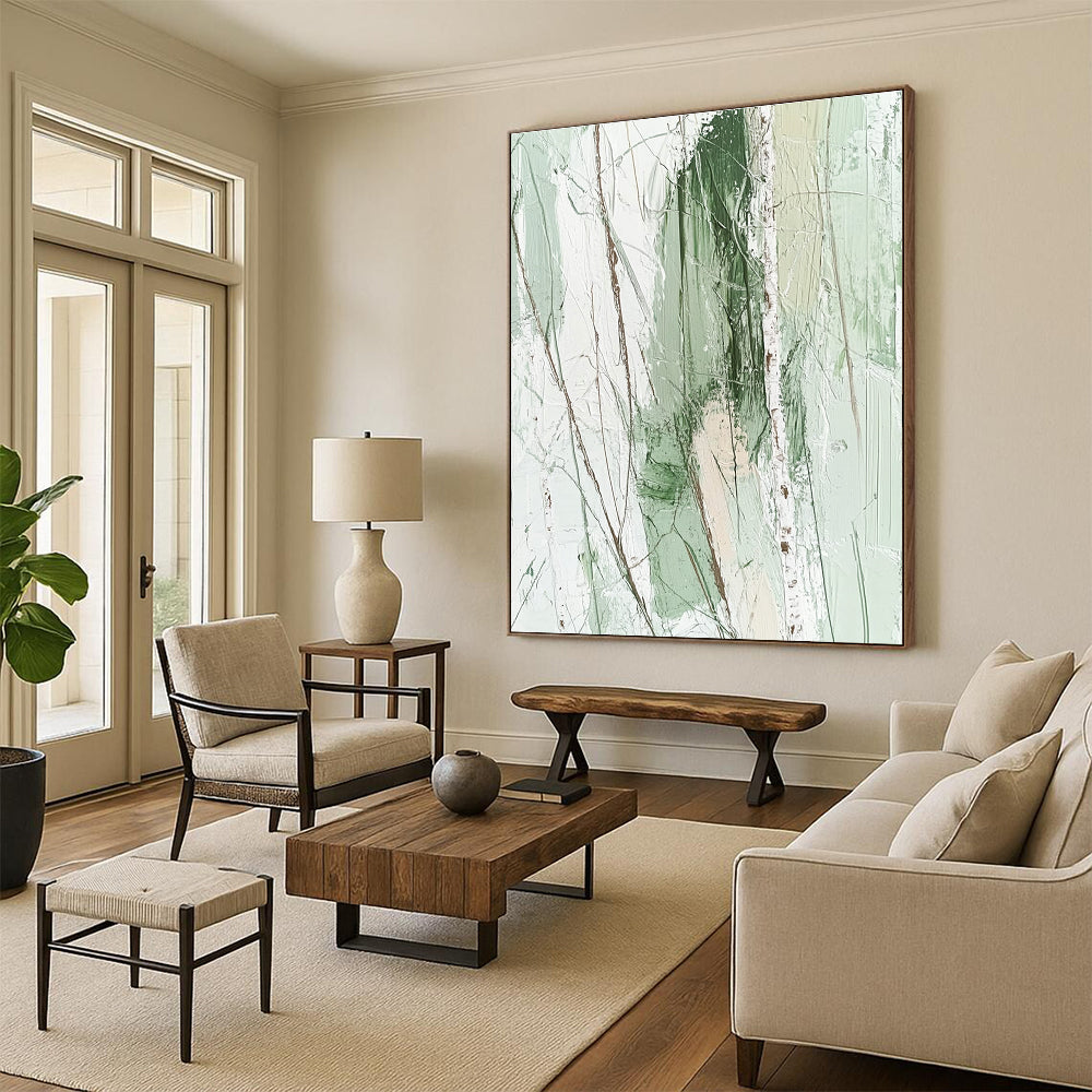 Green Tree Abstract Painting for Nature - Inspired Bedrooms GAB0752