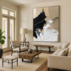 Beige - Black Abstract Details Painting with Subtle Intricacy WINK364