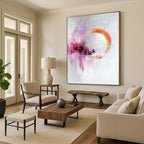 Purple Orange Circular Abstract Painting with Mysterious Allure WINK705