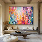 Colorful Impasto Abstract Painting for Vibrant Cafes YHT158