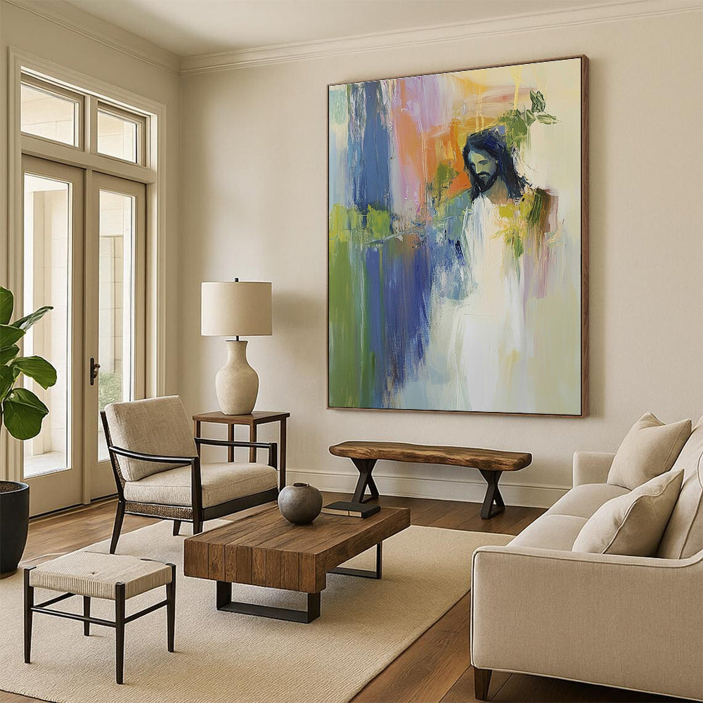 Figure with Foliage Abstract Painting for Spiritual - Styled Spaces GAB1072