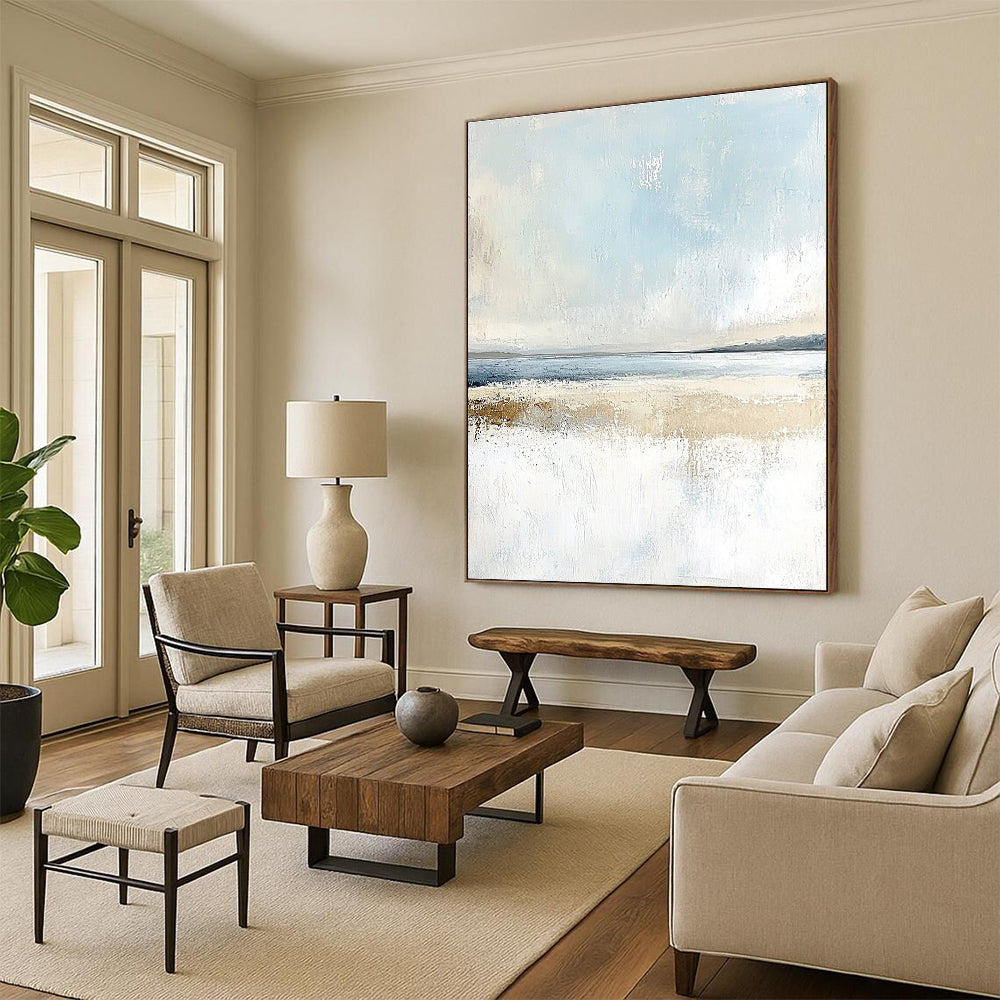 Coastal Serenity Abstract - Calming Seaside Abstract Painting GAB0480