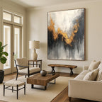 Gold - Wave Abstract Painting for Coastal - Inspired Spas GAB0861