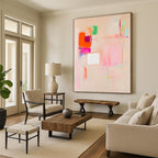 Pastel Color Block Abstract Painting for Bohemian - Style Cafes GAB1211