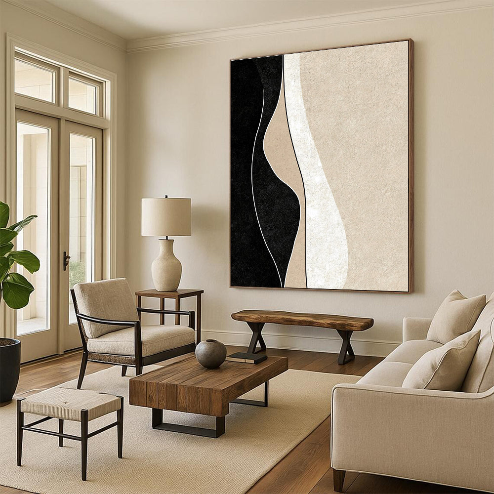 Curved Neutral Shapes Abstract Painting with Elegant Simplicity WINK098