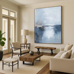 Light Blue Abstract Landscape Painting for Serene Spaces GAB0730