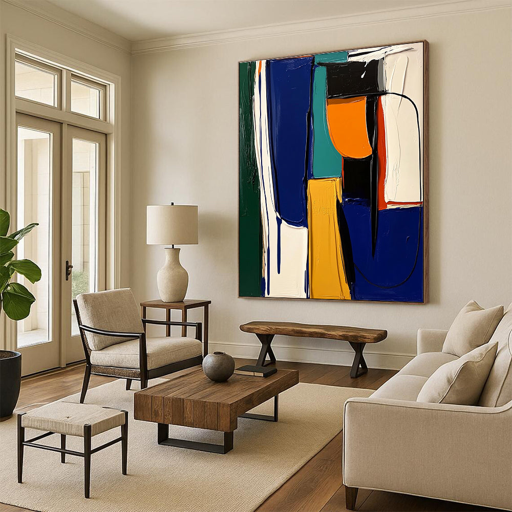 Bold Color Composition Textured Abstract Painting GAB0257