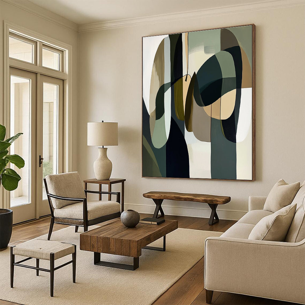 Organic Shapes Abstract Painting for Wellness Center Waiting Rooms GAB1224