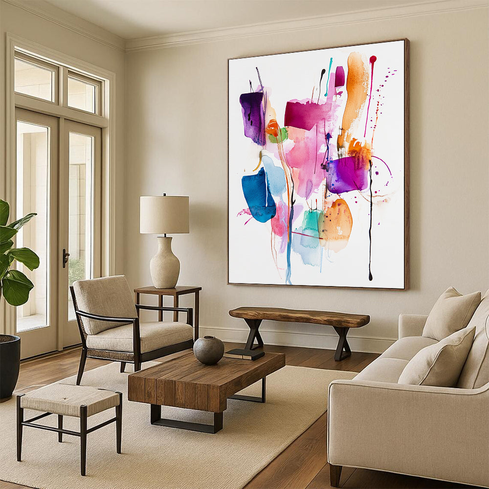Colorful Drip Composition Abstract Painting for Art - Loving Studios GAB0992