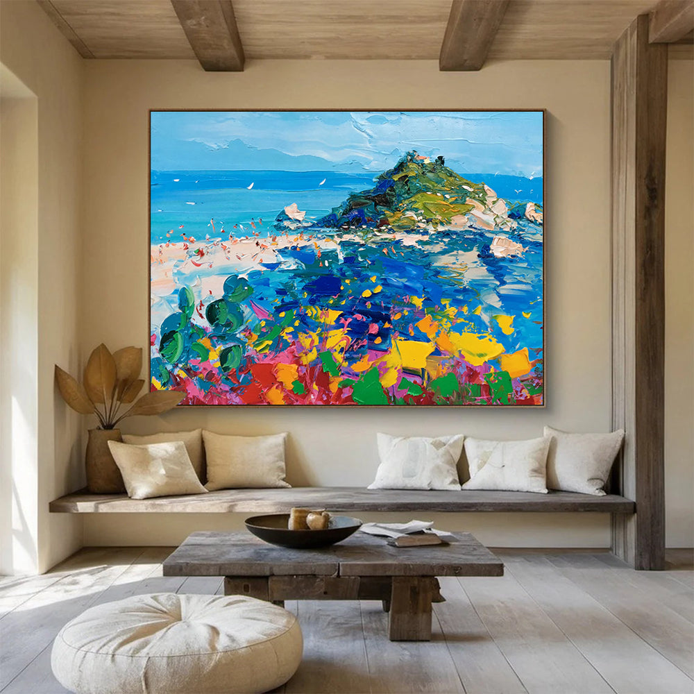 Island Beach Abstract Painting for Tropical Resort Spas YHT479