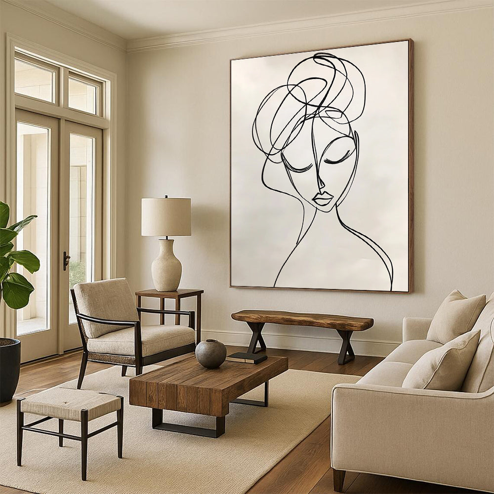 Line - Drawn Woman Elegant Minimalist Abstract Portrait GAB0346
