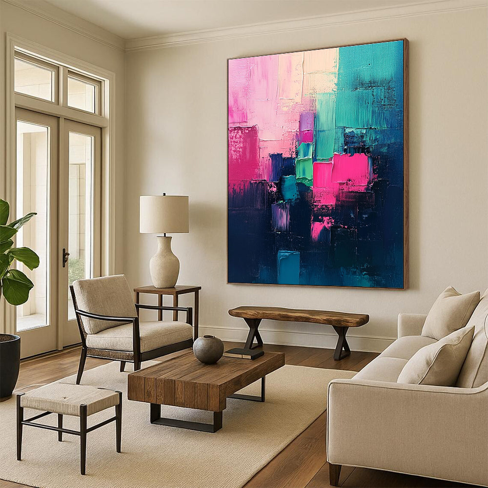 Colorful Block Abstract Painting with Vibrant Energy WINK461