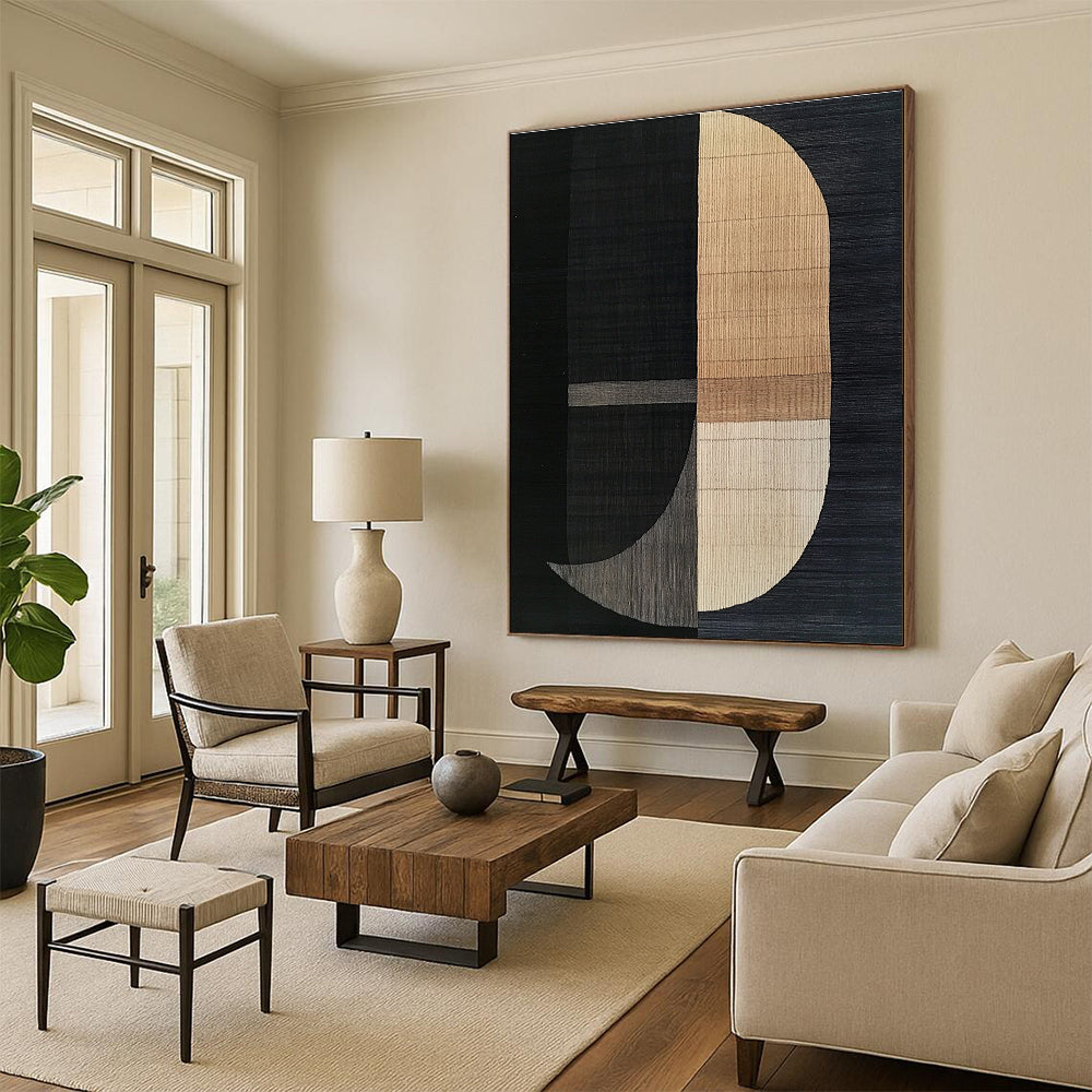 Geometric Textured Rug - like Abstract Painting with Artisanal Charm WINK180