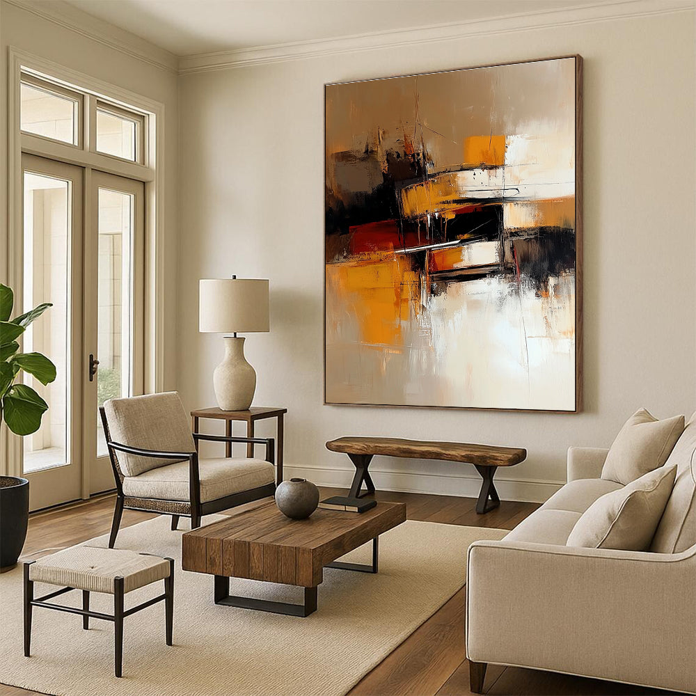 Warm Toned Abstract Painting with Cozy Energy WINK578