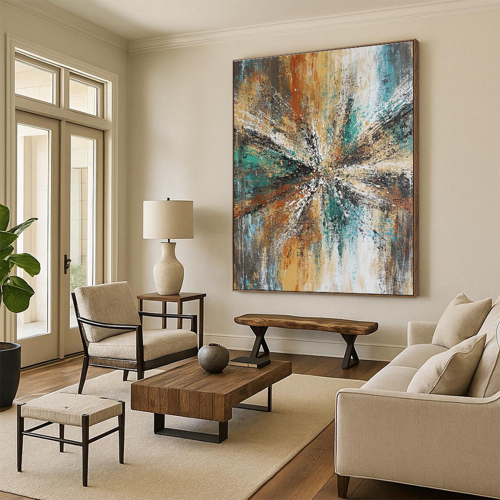Explosive Color Abstract Painting with Textured Energy WINK818