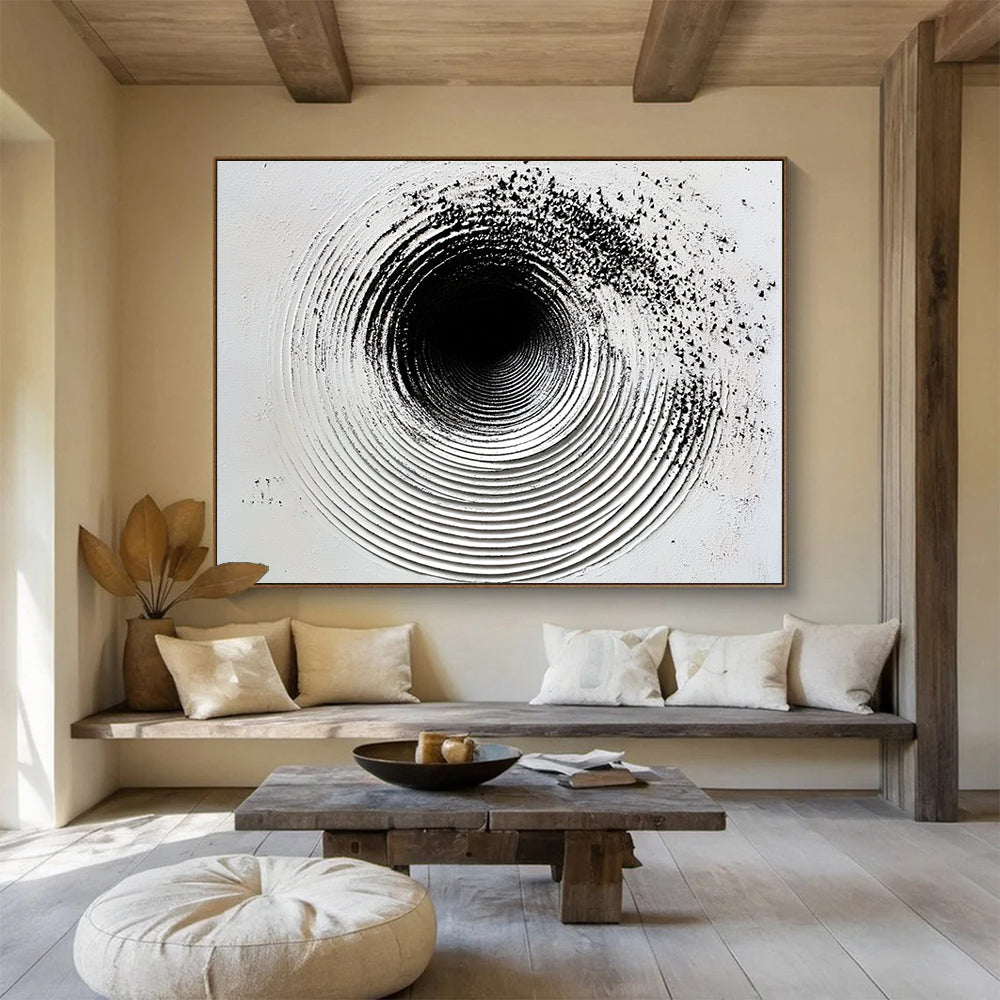 Black and White Circular Texture - Depth in Minimalism ABS027
