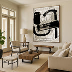 Expressive Black - White Abstract Painting for Edgy Urban Studios HENG169