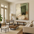 Earth - Toned Abstract Composition Painting for Rustic - Style Living Rooms HENG480