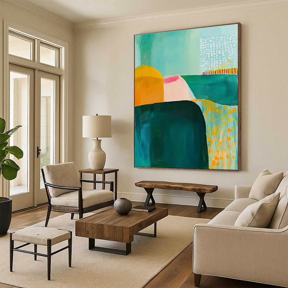 Abstract Landscape Blocks Contemporary Abstract Painting GAB0339