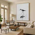 Bird with Artistic Reflection Abstract Painting in Ink Style GAB0028