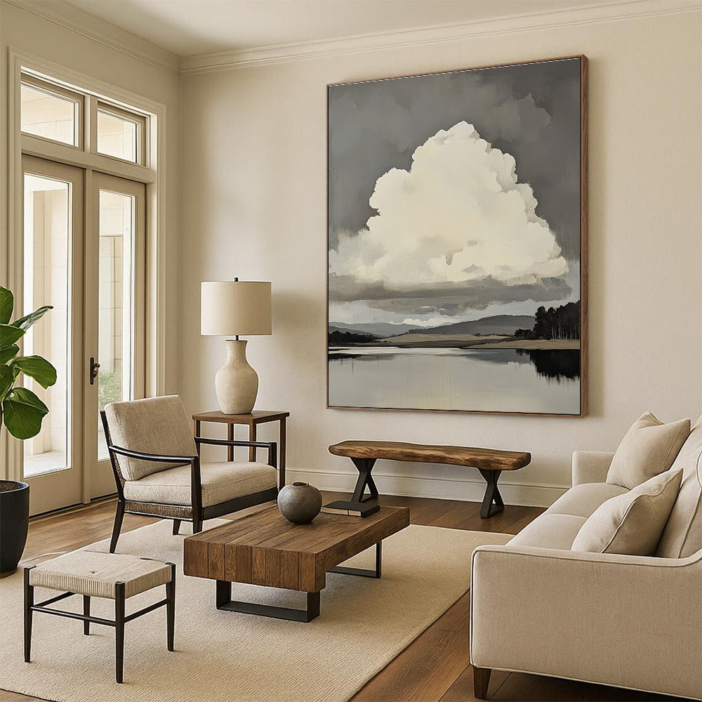 Dramatic Cloud Landscape Abstract Painting for Nature - Inspired Corporate Offices GAB1276
