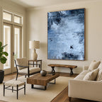 Subtle Blue - Gray Abstract Textures Painting for Calm Interiors HENG251