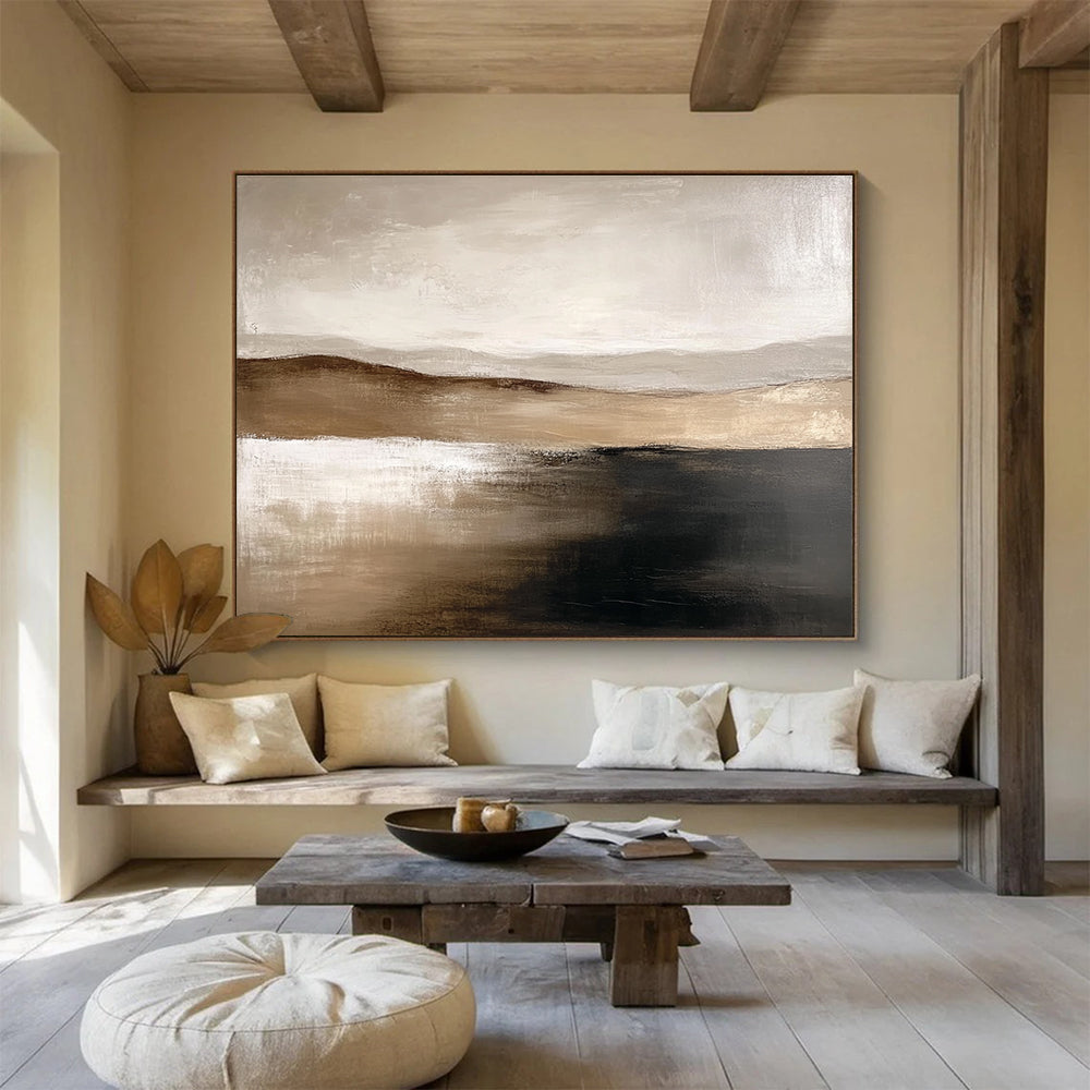 Earth - Toned Textured Landscape Abstract Painting Inspired by Nature ABS227
