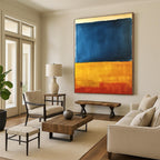Blue and Yellow Horizon Abstract Painting with Calm Simplicity WINK221