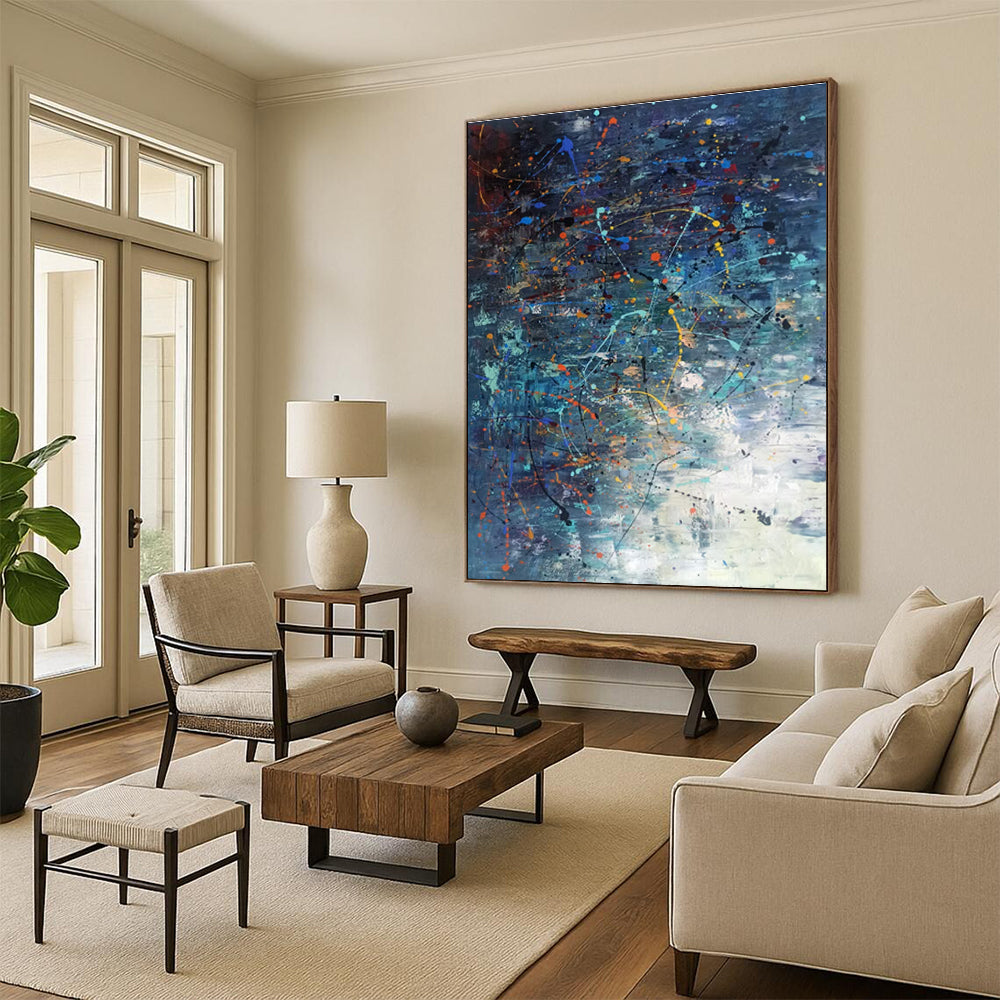 Expressive Splatter Abstract Composition Painting for Art - Centric Spaces HENG246