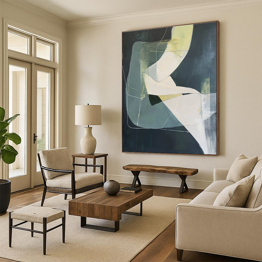 Geometric Shape Blend Abstract Painting for Modern Offices GAB1106