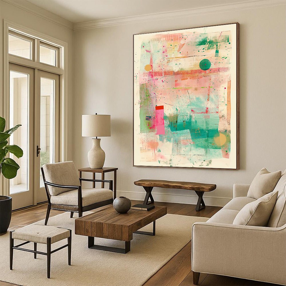 Colorful Abstract Collage Playful Abstract Painting for Creative Homes GAB1405