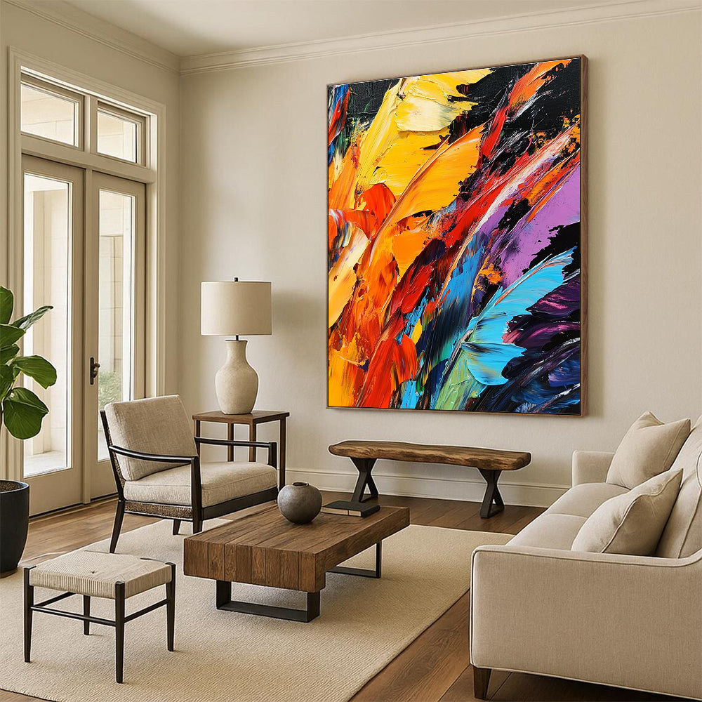 Colorful Textured Abstract Painting with Rich Layers WINK599