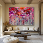 Pink and Purple Dripping Abstract Painting for Trendy Beauty Salons YHT351