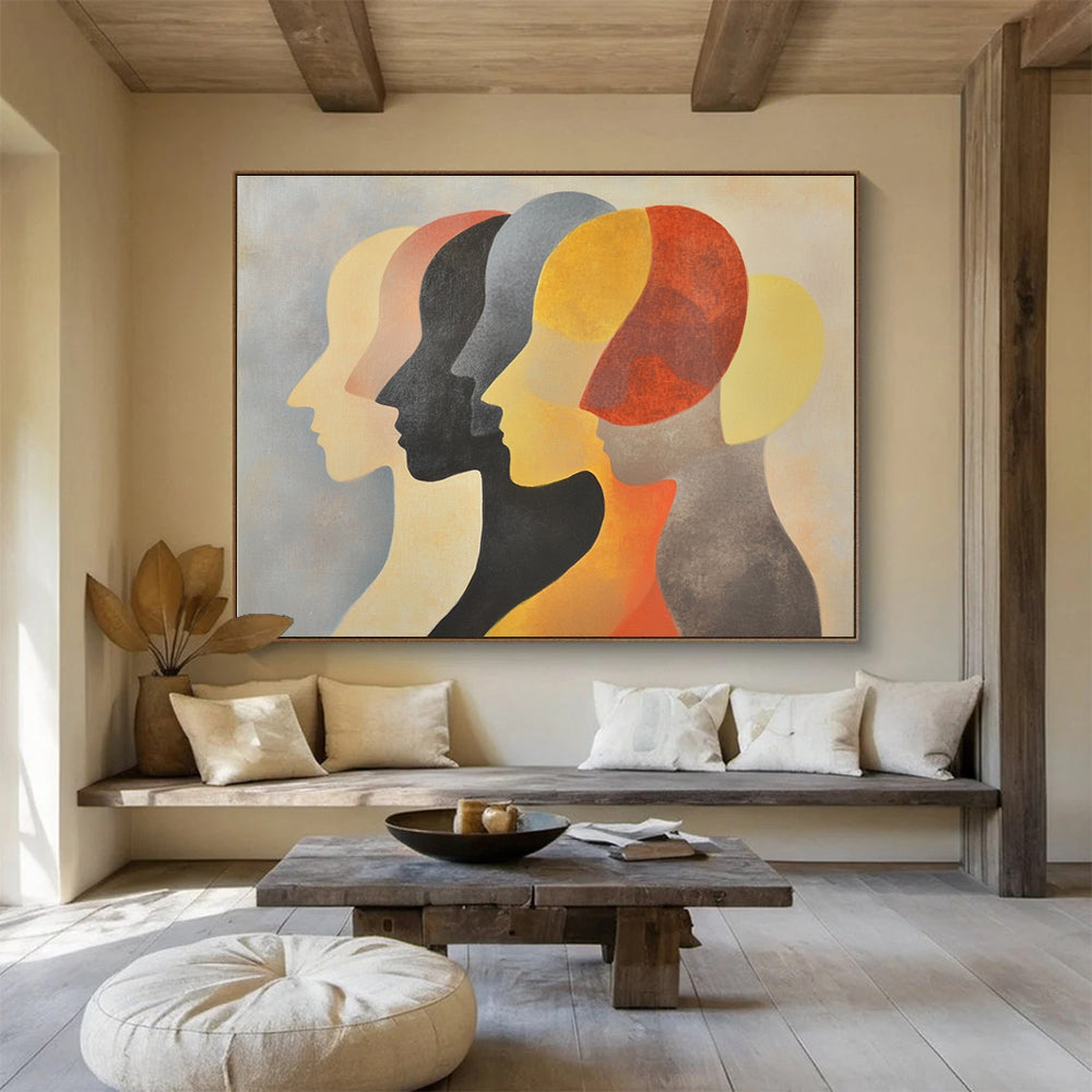 Colorful Human Profiles Abstraction Abstract Painting ABS139