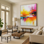 Vibrant Color Splash Abstract Painting for Lively Spaces GAB0681