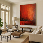 Red Abstract Painting with Intense Warmth WINK127