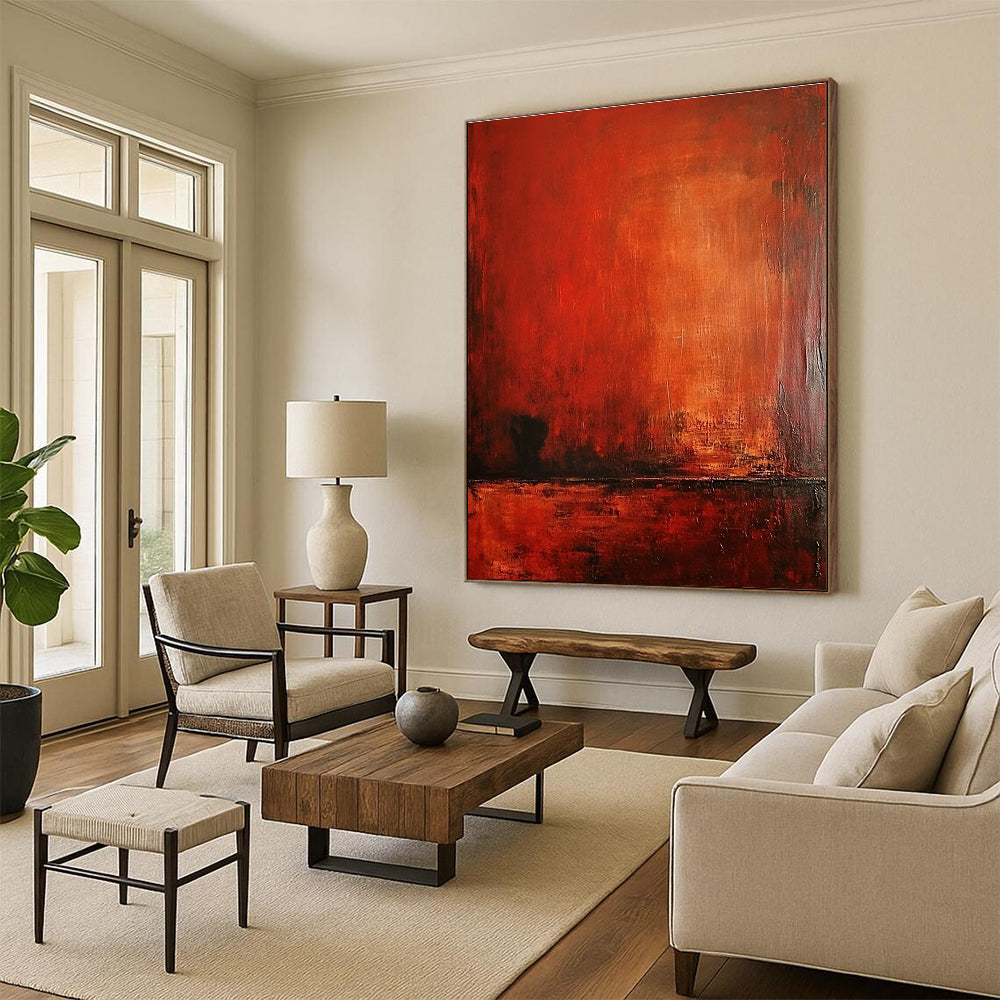 Red Abstract Painting with Intense Warmth WINK127