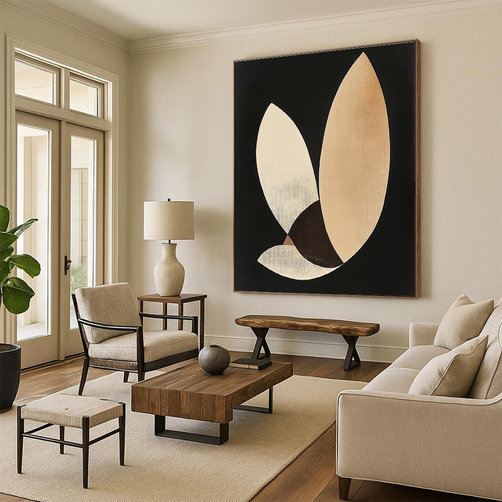 Abstract Leaf - like Forms Painting with Delicate Grace WINK099