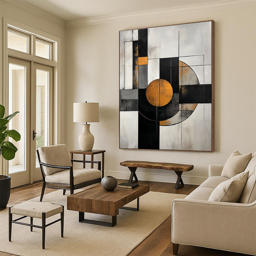 Geometric Abstract Composition - Modern Minimalist Abstract Painting GAB0640