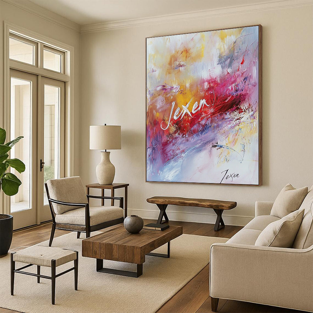 Colorful Abstract with Signature Painting for Personalized Home Studios GAB1229