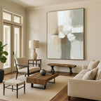 Neutral Abstract Flower Painting with Soft Simplicity WINK636