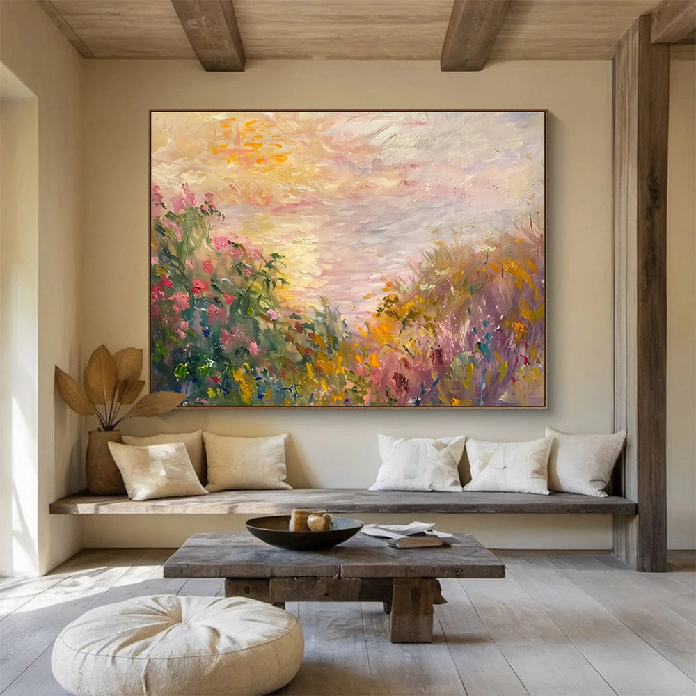 Flower Field Abstract Painting for Garden - Themed Cafes YHT195